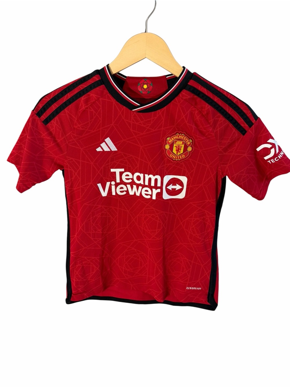 adidas Kids Red and Black Manchester United Soccer Jersey